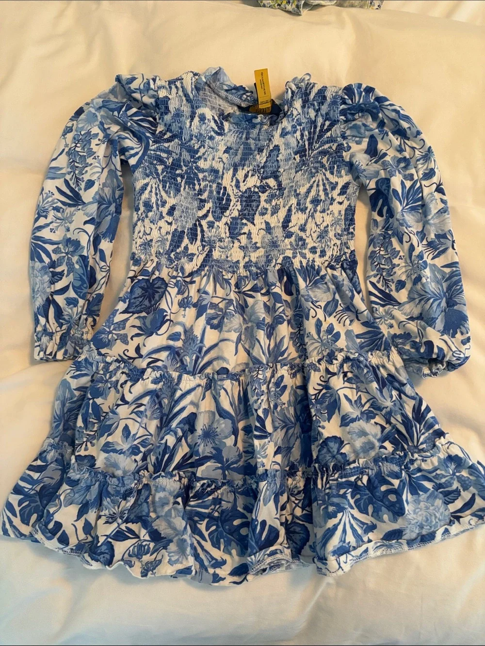 2x GUC Polo Ralph Lauren Girls' Blue Floral Smocked Dress - Size 5